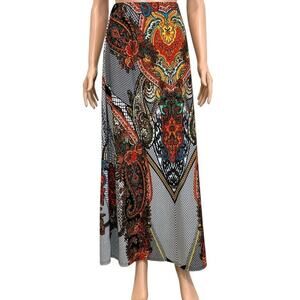 ECI New York XL paisley floral stretch pull on maxi skirt SK2 3394